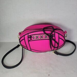 Luv Betsey by Betsey Johnson Fun Casual Pink Oval Football Crossbody Bag